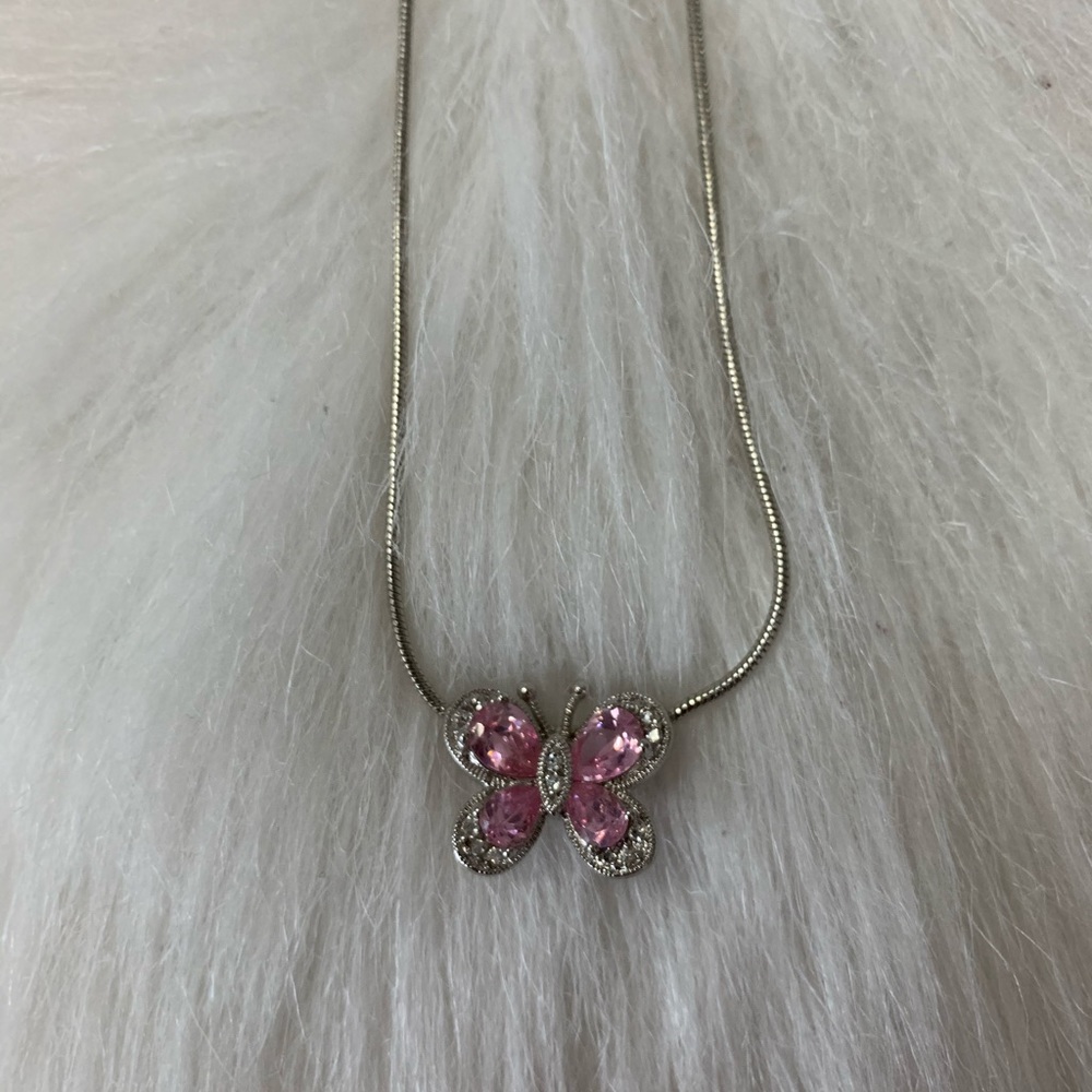 Silver butterfly necklace